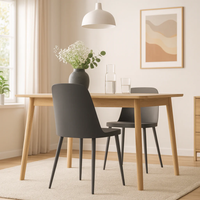 Athena, Set di 4 sedie in polipropilene Grigio scuro (46cm X 55cm H. 80cm)| Duzzle