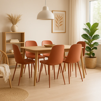 Athena, Set di 4 sedie in polipropilene Ruggine (46cm X 55cm H. 80cm)| Duzzle