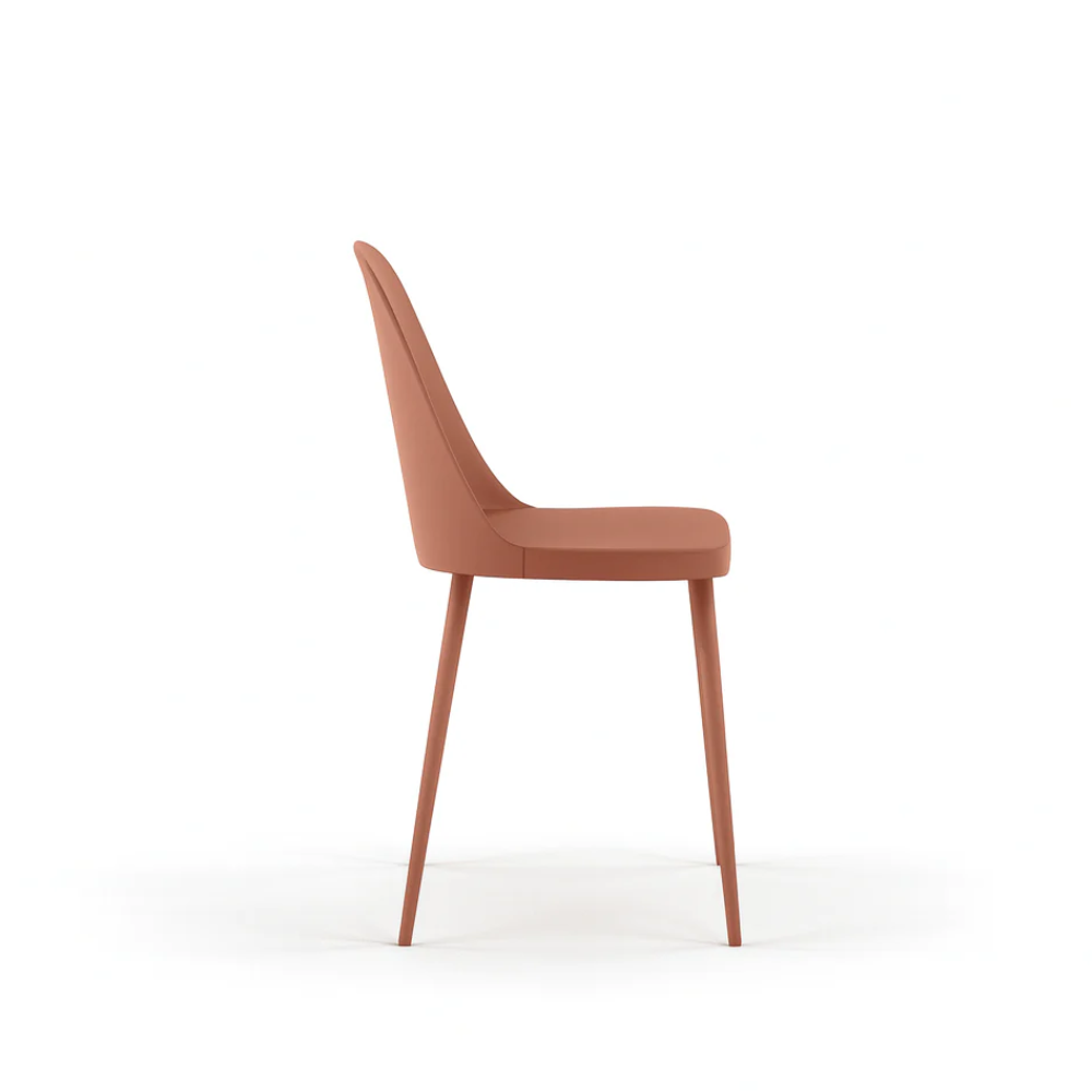 Athena, Set di 4 sedie in polipropilene Ruggine (46cm X 55cm H. 80cm)| Duzzle