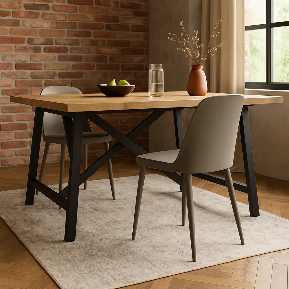 Athena, Set di 4 sedie in polipropilene Visone (46cm X 55cm H. 80cm)| Duzzle