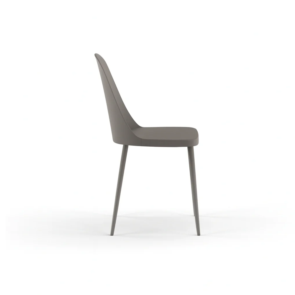 Athena, Set di 4 sedie in polipropilene Visone (46cm X 55cm H. 80cm)| Duzzle