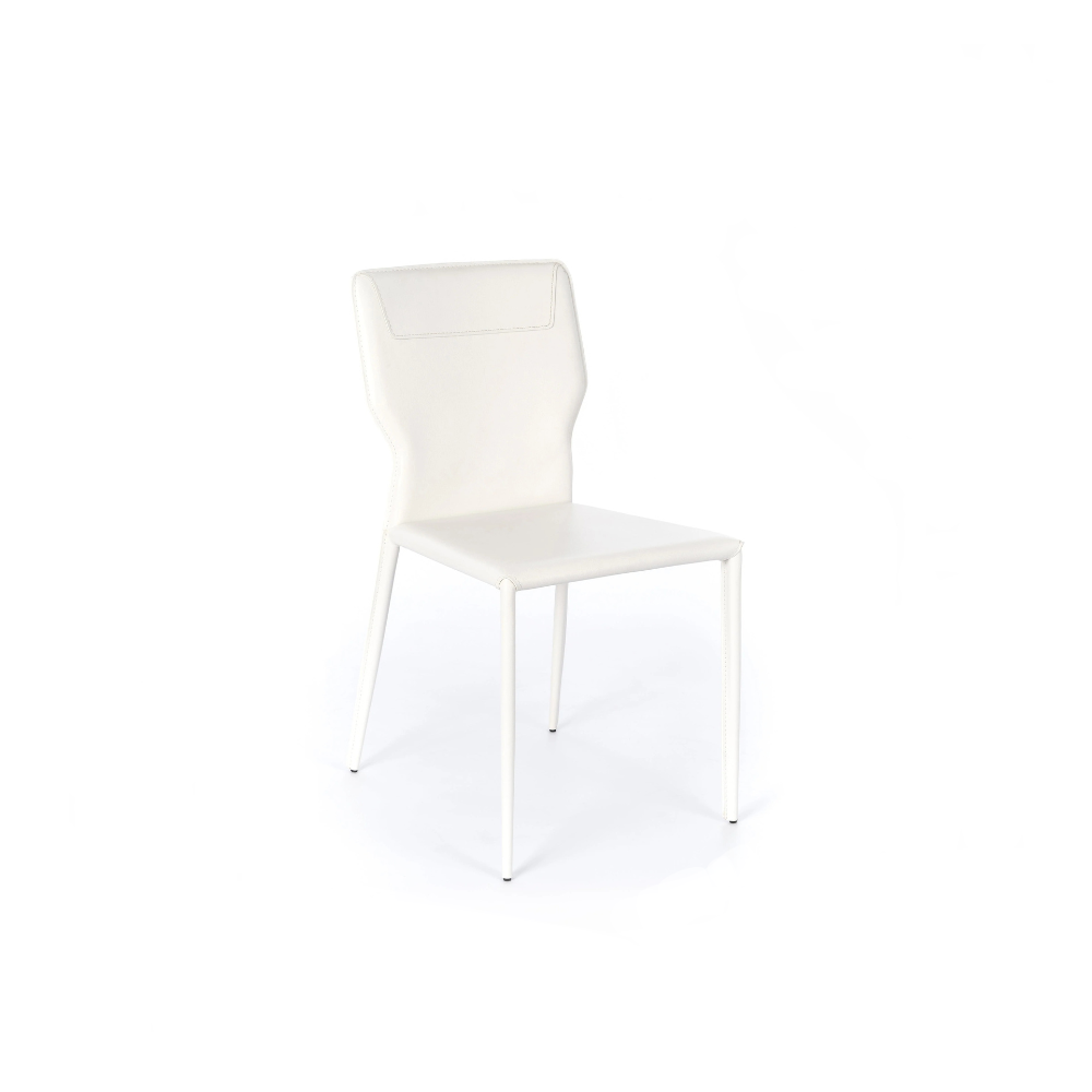 Lara, Set di 2 sedie in similcuoio Bianco (56cm X 44cm H. 86.5cm) | Duzzle