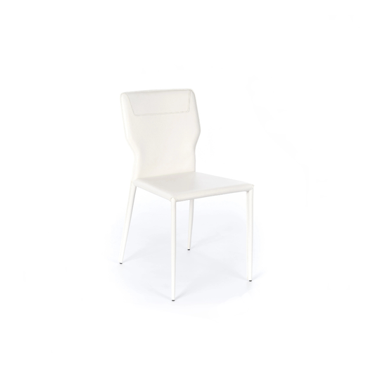 Lara, Set di 2 sedie in similcuoio Bianco (56cm X 44cm H. 86.5cm) | Duzzle