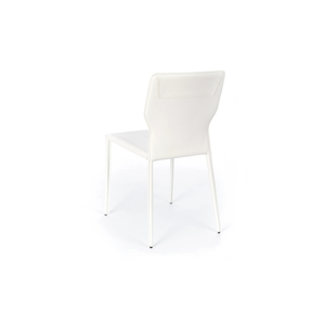 Lara, Set di 2 sedie in similcuoio Bianco (56cm X 44cm H. 86.5cm) | Duzzle
