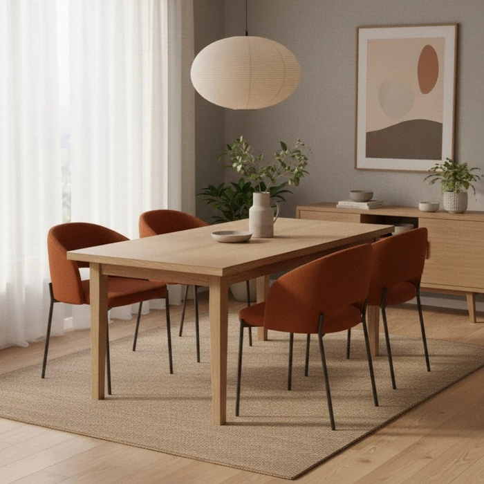 Siena, Set di 2 sedie in tessuto Arancione (52cm X 55.5cm H. 78.5cm) | Duzzle