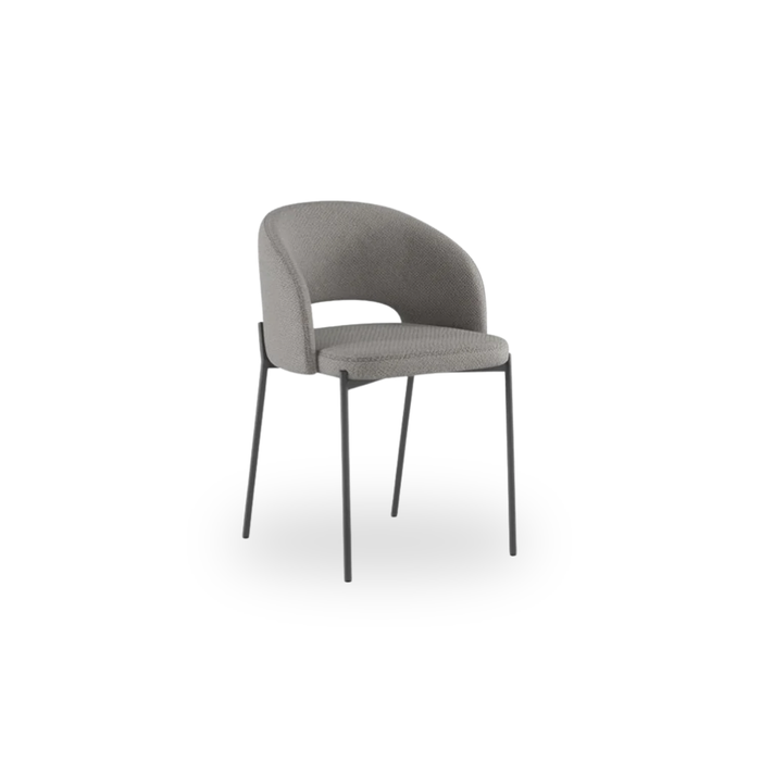 Siena, Set di 2 sedie in tessuto Grigio chiaro (52cm X 55.5cm H. 78.5cm) | Duzzle