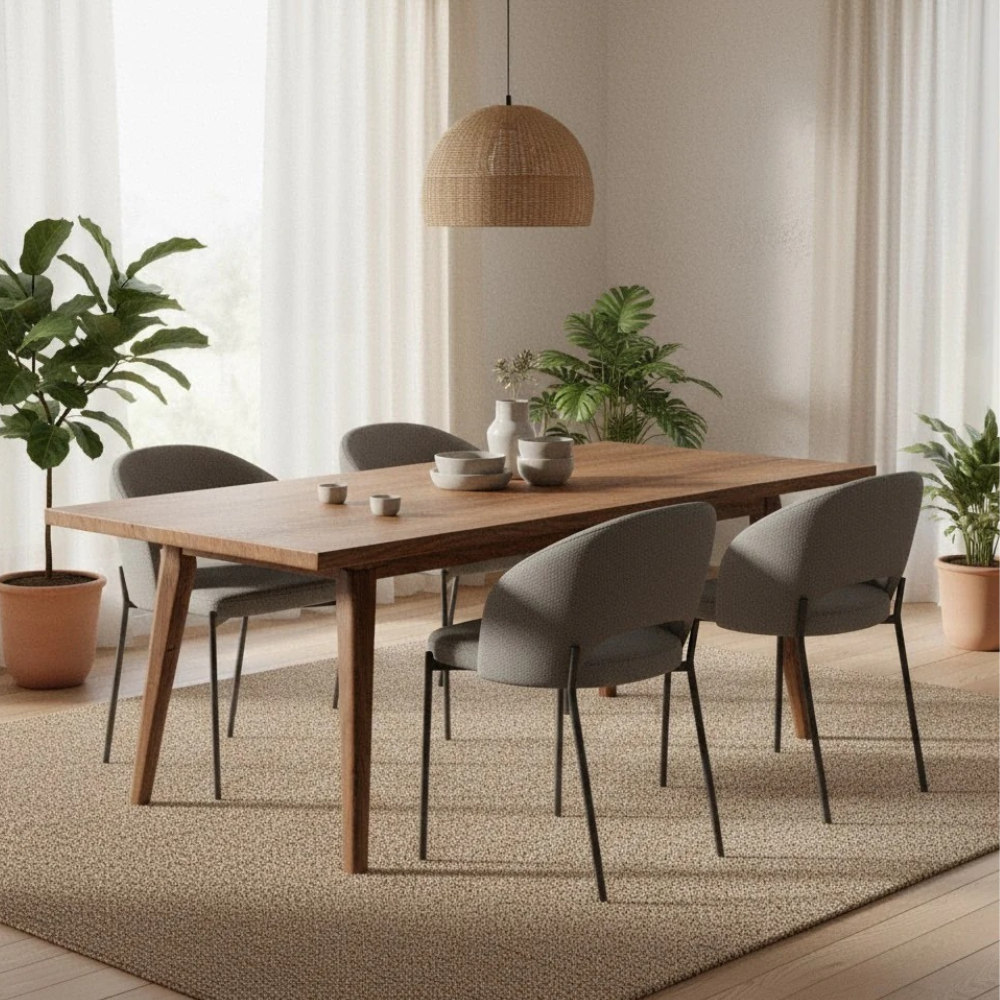 Siena, Set di 2 sedie in tessuto Grigio chiaro (52cm X 55.5cm H. 78.5cm) | Duzzle