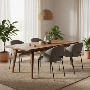 Siena, Set di 2 sedie in tessuto Grigio chiaro (52cm X 55.5cm H. 78.5cm) | Duzzle