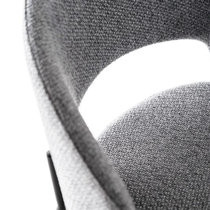 Siena, Set di 2 sedie in tessuto Grigio chiaro (52cm X 55.5cm H. 78.5cm) | Duzzle