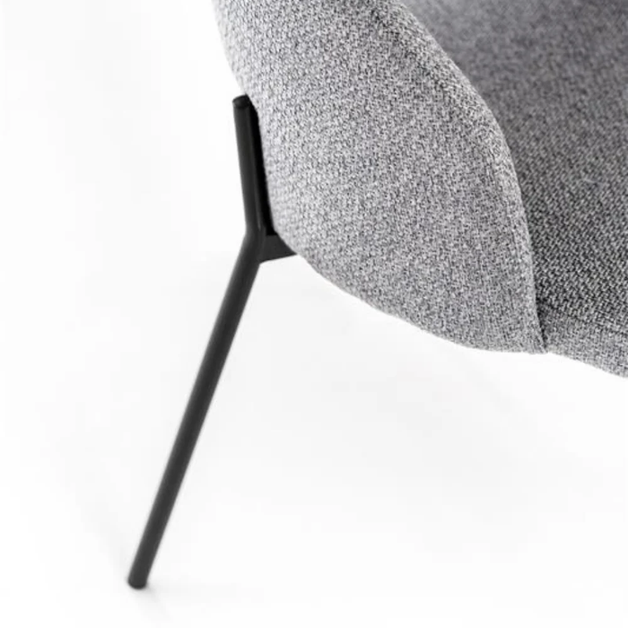 Siena, Set di 2 sedie in tessuto Grigio chiaro (52cm X 55.5cm H. 78.5cm) | Duzzle