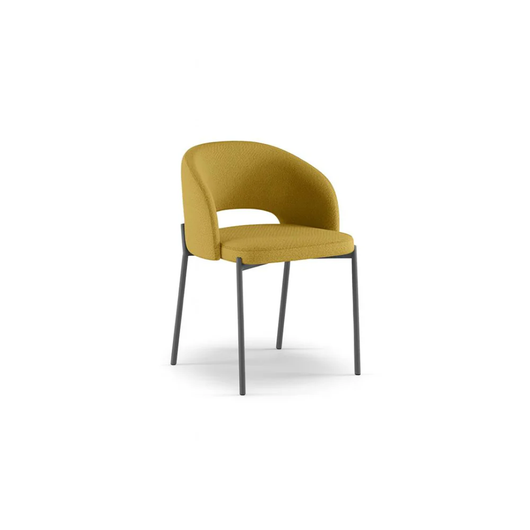 Siena, Set di 2 sedie in tessuto Giallo (52cm X 55.5cm H. 78.5cm) | Duzzle