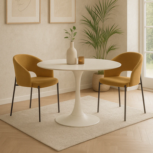 Siena, Set di 2 sedie in tessuto Giallo (52cm X 55.5cm H. 78.5cm) | Duzzle