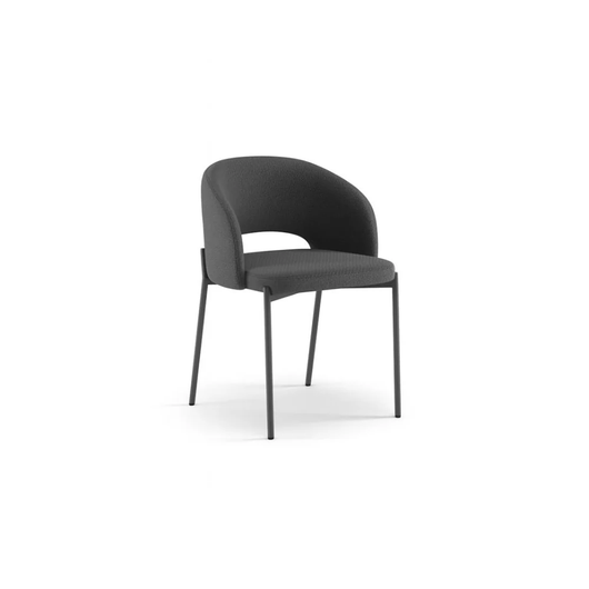 Siena, Set di 2 sedie in tessuto Grigio scuro (52cm X 55.5cm H. 78.5cm) | Duzzle