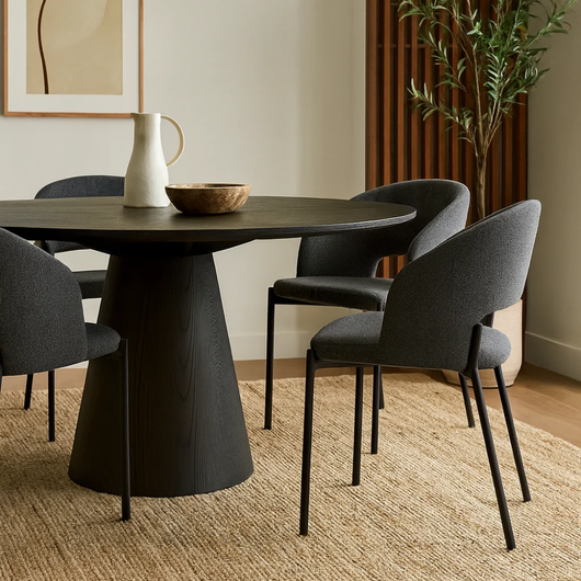 Siena, Set di 2 sedie in tessuto Grigio scuro (52cm X 55.5cm H. 78.5cm) | Duzzle