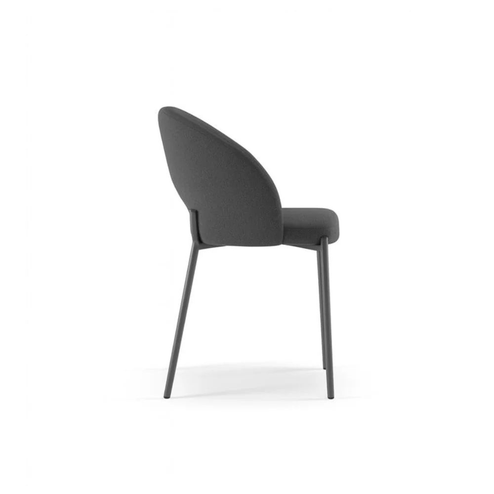 Siena, Set di 2 sedie in tessuto Grigio scuro (52cm X 55.5cm H. 78.5cm) | Duzzle