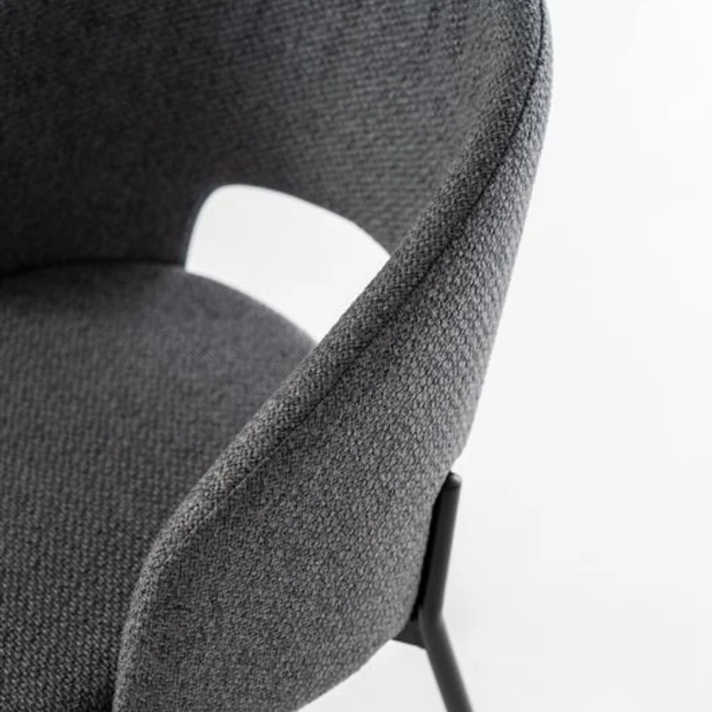 Siena, Set di 2 sedie in tessuto Grigio scuro (52cm X 55.5cm H. 78.5cm) | Duzzle