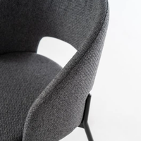 Siena, Set di 2 sedie in tessuto Grigio scuro (52cm X 55.5cm H. 78.5cm) | Duzzle