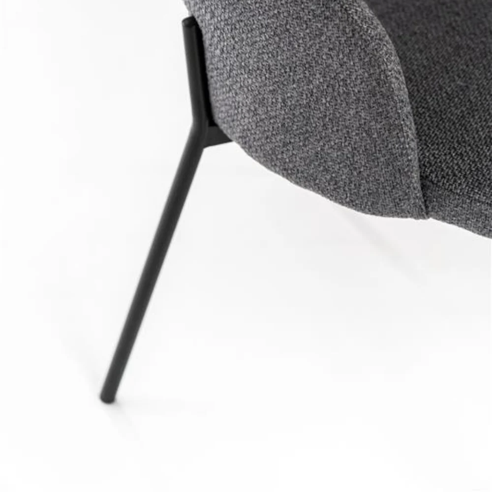 Siena, Set di 2 sedie in tessuto Grigio scuro (52cm X 55.5cm H. 78.5cm) | Duzzle
