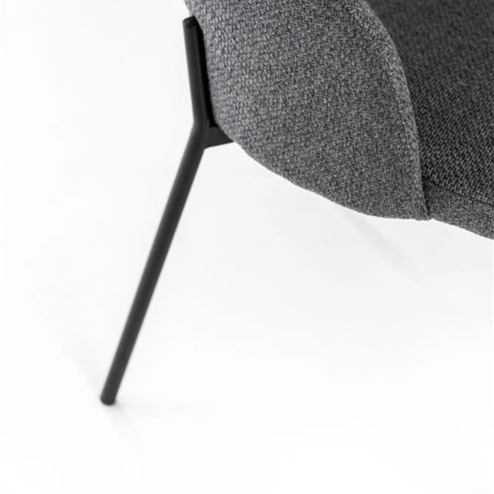 Siena, Set di 2 sedie in tessuto Grigio scuro (52cm X 55.5cm H. 78.5cm) | Duzzle