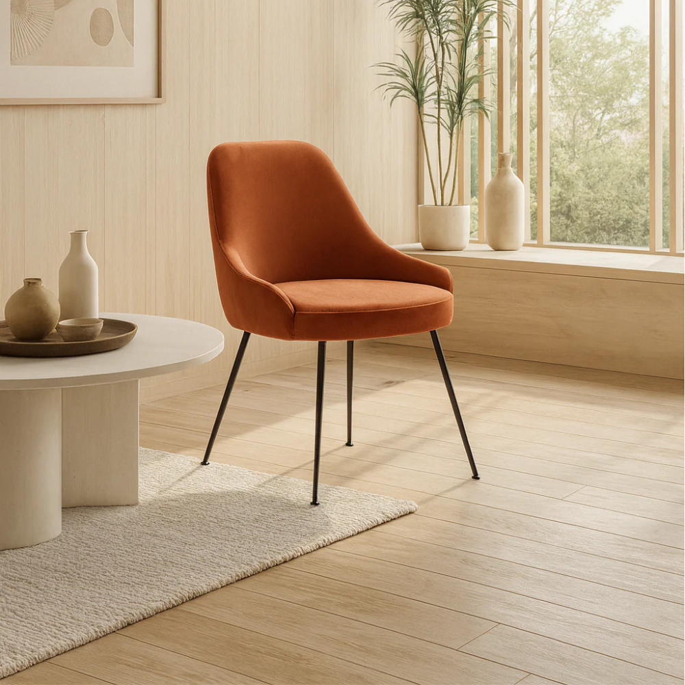 Andromeda,  Sedia in microfibra Ruggine (48.5cm X 49.5cm H. 80cm) | Duzzle