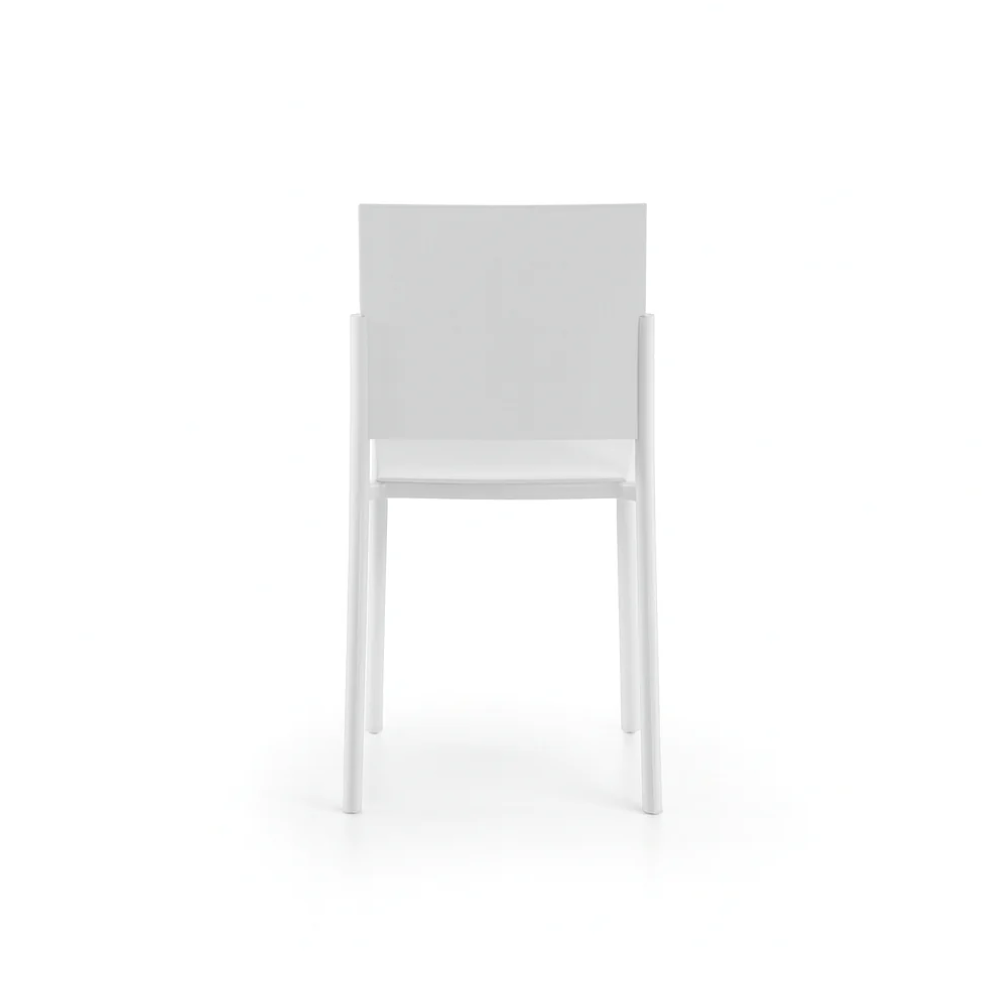 Aurora, Set di 4 sedie in polipropilene Bianco (52.5cm X 55cm H. 81cm)| Duzzle