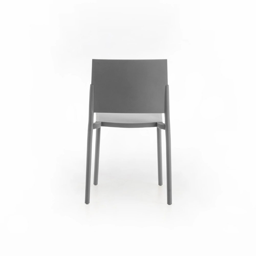 Aurora, Set di 4 sedie in polipropilene Grigio chiaro(55cm X 52.5cm H. 81cm)| Duzzle