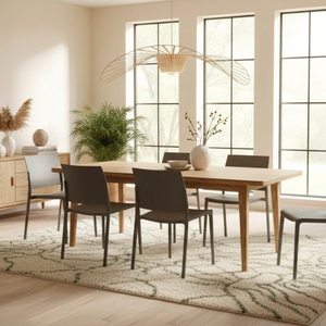 Aurora, Set di 4 sedie in polipropilene Grigio scuro (52.5cm X 55cm H. 81cm)| Duzzle