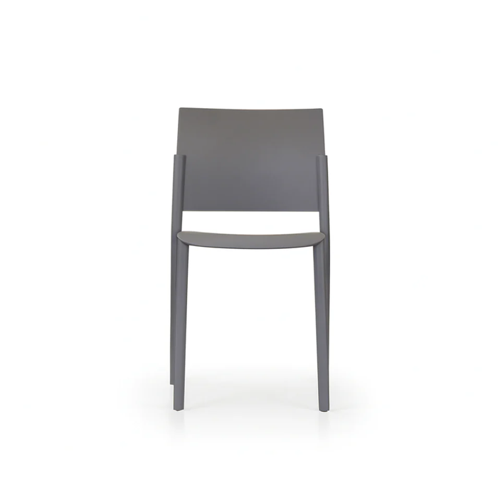 Aurora, Set di 4 sedie in polipropilene Grigio scuro (52.5cm X 55cm H. 81cm)| Duzzle