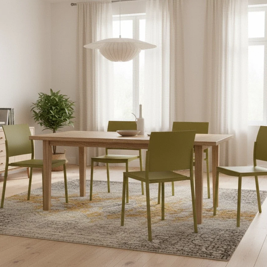 Aurora, Set di 4 sedie in polipropilene Senape (52.5cm X 55cm H. 81cm)| Duzzle