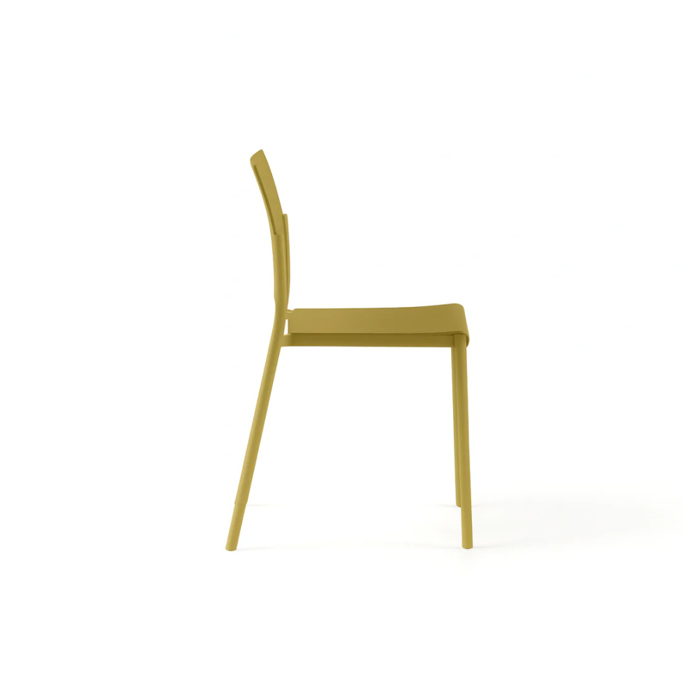 Aurora, Set di 4 sedie in polipropilene Senape (52.5cm X 55cm H. 81cm)| Duzzle