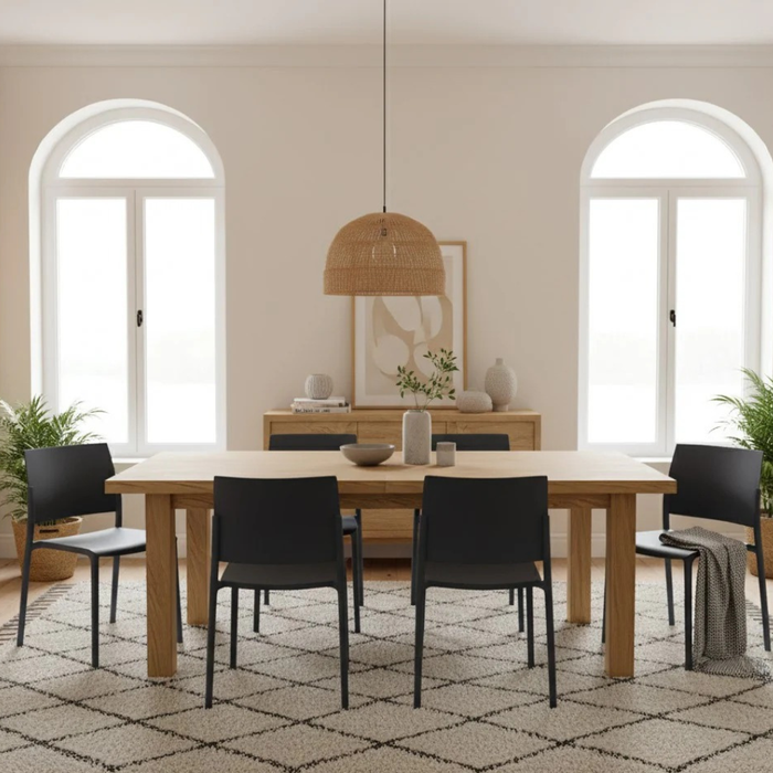 Aurora, Set di 4 sedie in polipropilene Visone (52.5cm X 55cm H. 81cm)| Duzzle