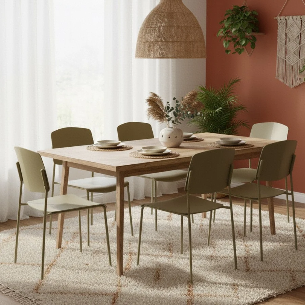 Vega, Set di 4 sedie in polipropilene Giallo (52cm X 52cm H. 79cm)| Duzzle