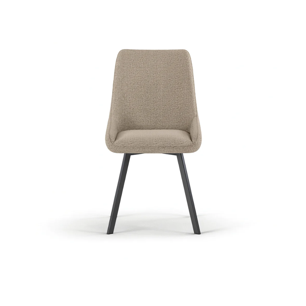 Artemis, Set di 4 sedie in microfibra Beige (48cm X 60cm H. 87cm) | Duzzle