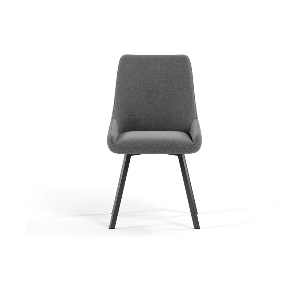 Artemis, Set di 4 sedie in microfibra Grigio scuro (48cm X 60cm H. 87cm) | Duzzle