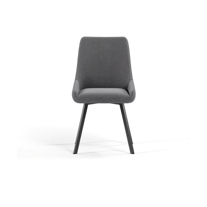 Artemis, Set di 4 sedie in microfibra Grigio scuro (48cm X 60cm H. 87cm) | Duzzle