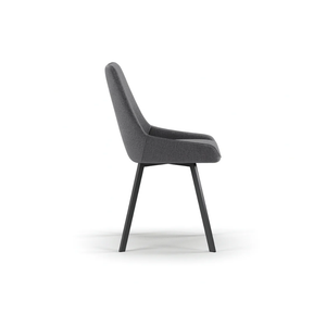 Artemis, Set di 4 sedie in microfibra Grigio scuro (48cm X 60cm H. 87cm) | Duzzle