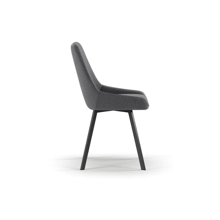 Artemis, Set di 4 sedie in microfibra Grigio scuro (48cm X 60cm H. 87cm) | Duzzle