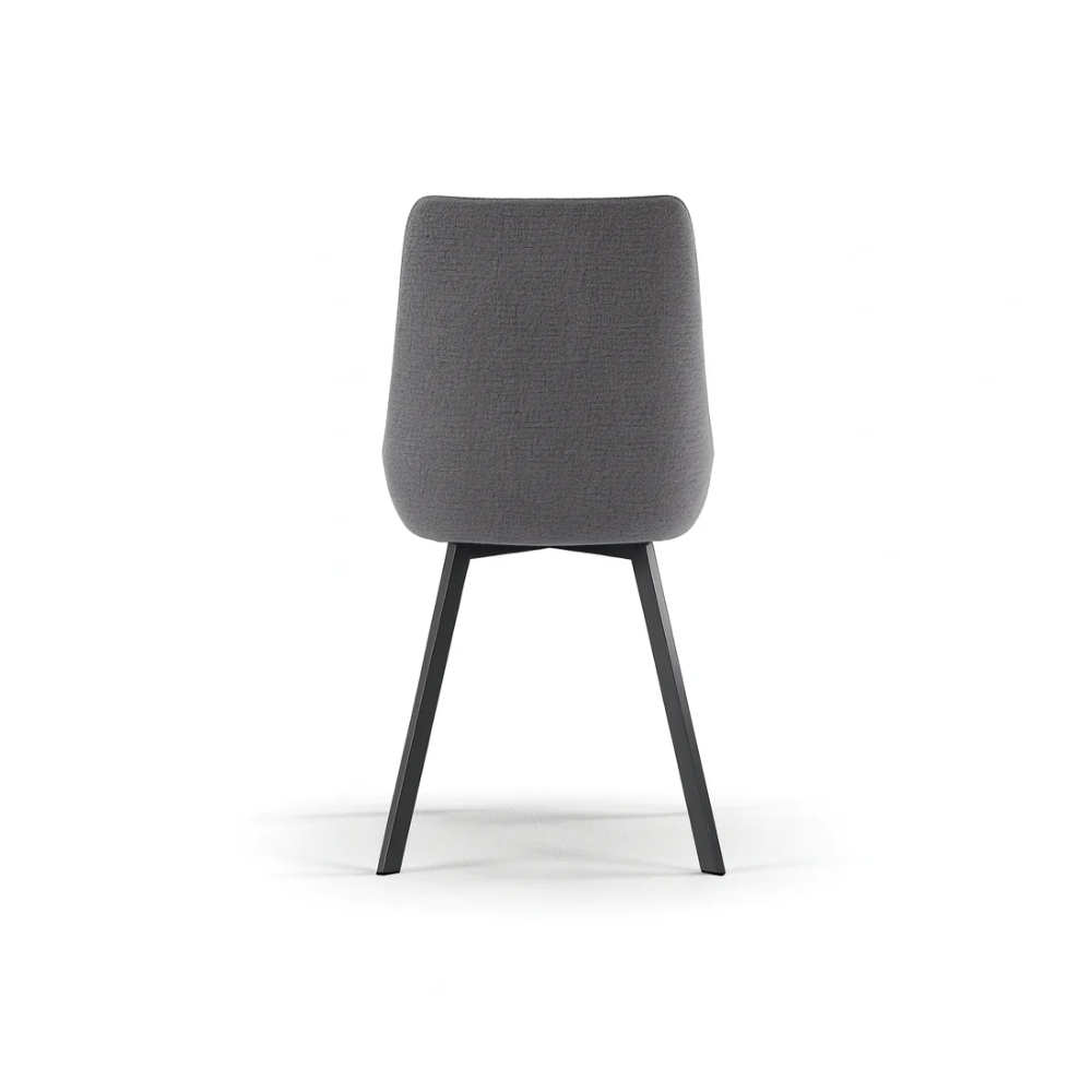 Artemis, Set di 4 sedie in microfibra Grigio scuro (48cm X 60cm H. 87cm) | Duzzle