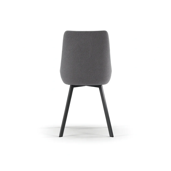 Artemis, Set di 4 sedie in microfibra Grigio scuro (48cm X 60cm H. 87cm) | Duzzle