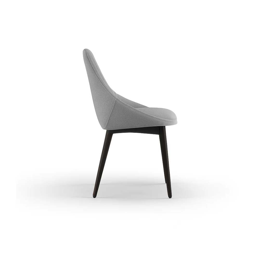 Delphi, Set di 4 sedie in tessuto Grigio chiaro (58cm X 49cm H. 85cm) | Duzzle