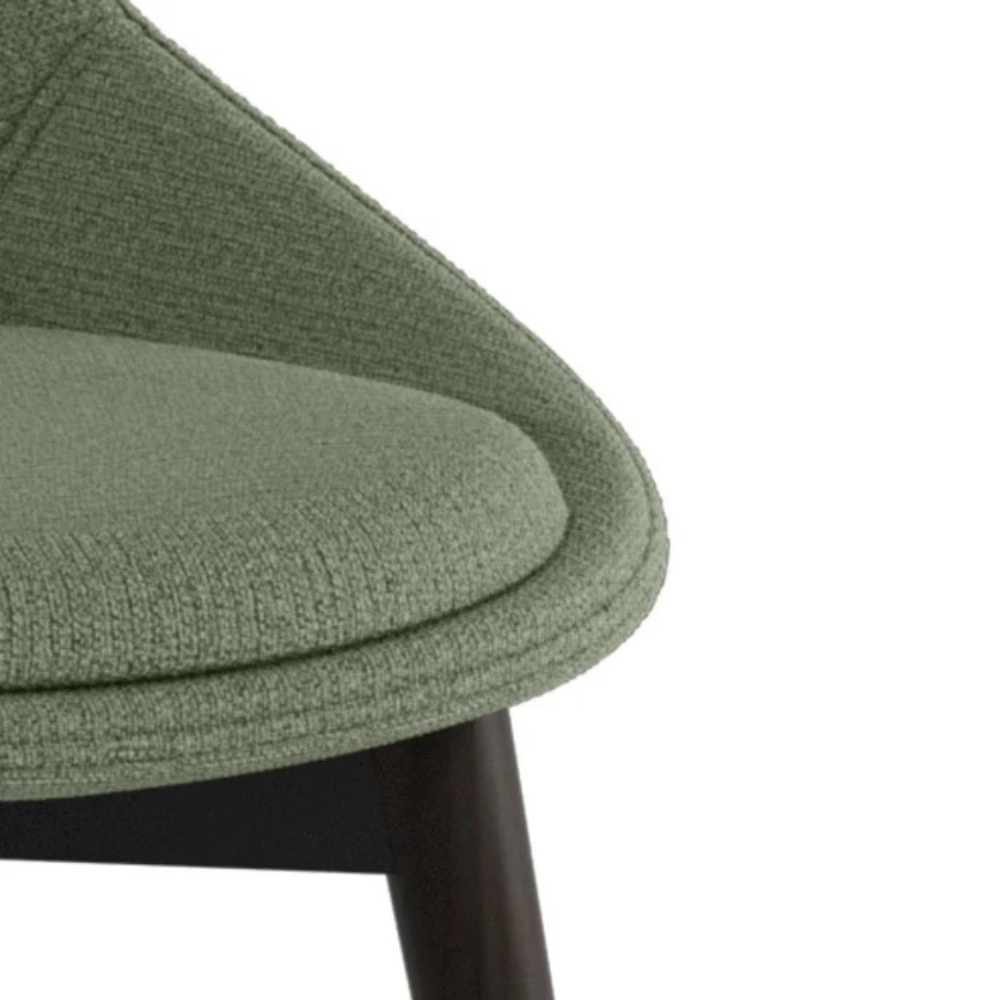 Delphi, Set di 4 sedie in tessuto Verde (58cm X 49cm H. 85cm) | Duzzle