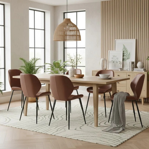 Callisto, Set di 4 sedie in soft-touch Cuoio (55cm X 45cm H. 83cm) | Duzzle