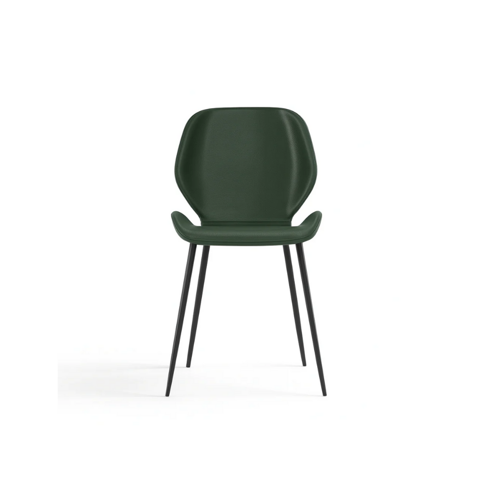 Callisto, Set di 4 sedie in soft-touch Verde scuro (55cm X 45cm H. 83cm) | Duzzle