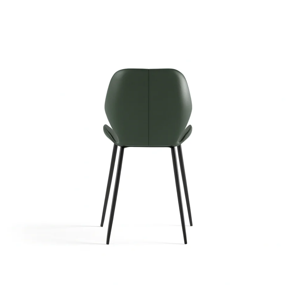 Callisto, Set di 4 sedie in soft-touch Verde scuro (55cm X 45cm H. 83cm) | Duzzle