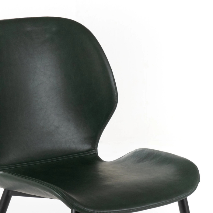 Callisto, Set di 4 sedie in soft-touch Verde scuro (55cm X 45cm H. 83cm) | Duzzle