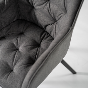 Thalia, Set di 2 sedie in tessuto Grigio scuro (60cm X 55cm H. 79cm) | Duzzle