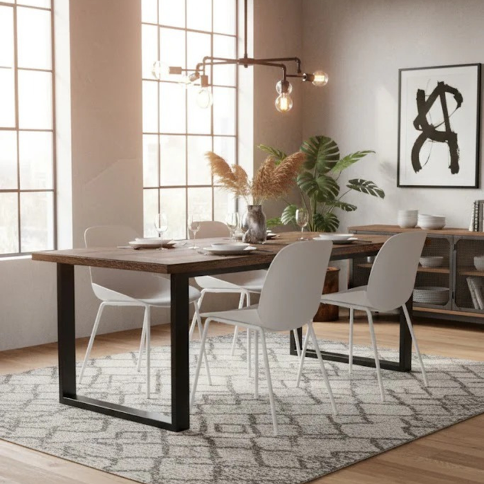 Cassandra, Set di 4 sedie in polipropilene Bianco (55cm X 46cm H. 79cm)| Duzzle