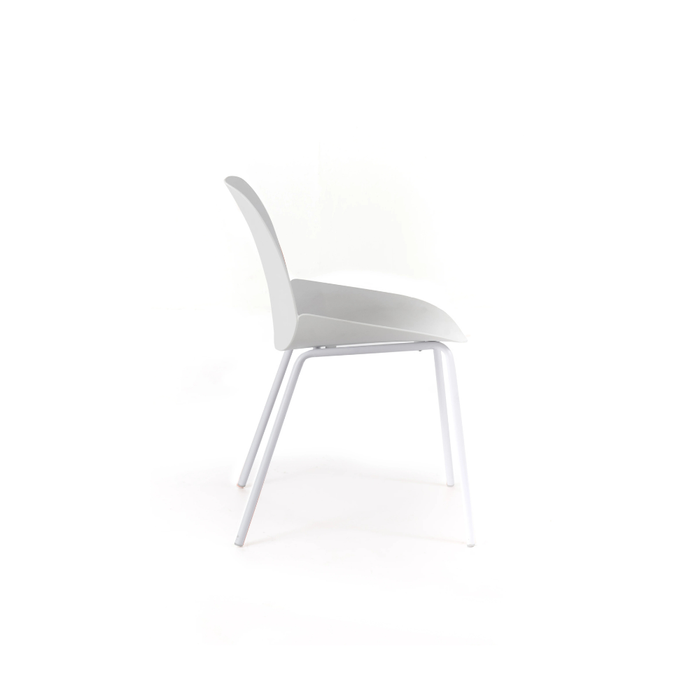 Cassandra, Set di 4 sedie in polipropilene Bianco (55cm X 46cm H. 79cm)| Duzzle