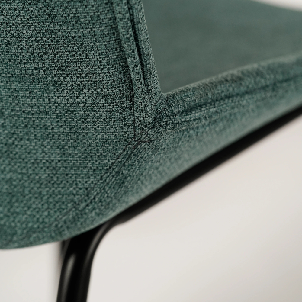 Adhara, Set di 4 sedie in tessuto Acquamarina (57cm X 46cm H. 80cm) | Duzzle