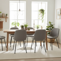 Adhara, Set di 4 sedie in tessuto Grigio chiaro (57cm X 46cm H. 80cm) | Duzzle